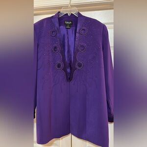 Italina Deep Purple Embellished Blazer